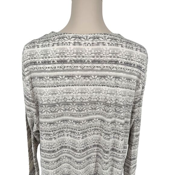 NWT J. Jill Pima Crew Neck Long Sleeve Tee 3x Snowflake Holiday Winter Cotton - Picture 11 of 14